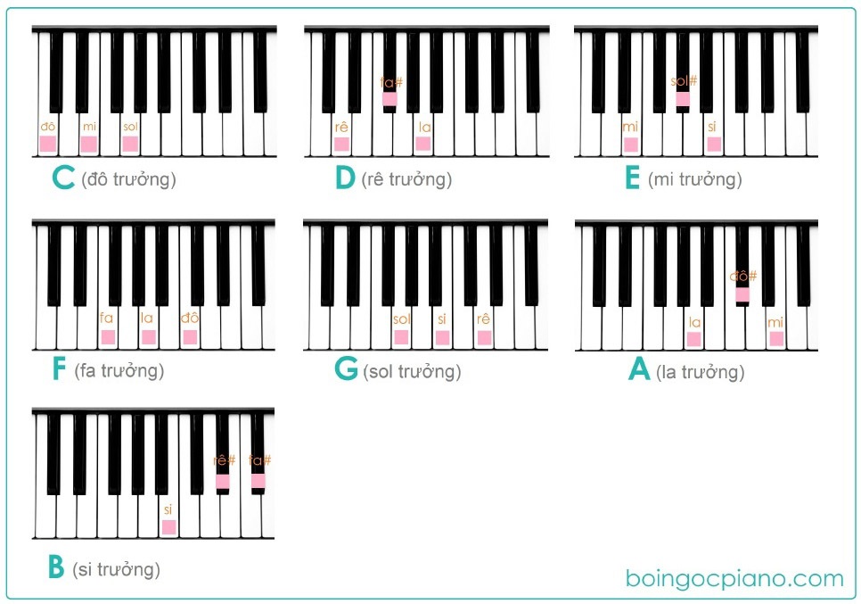 hợp âm cơ bản trên đàn piano